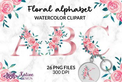 Rose gold alphabet letters clipart Sublimation flower font Floral monogram letters floral letters flower alphabet, alphabet clipart letters clipart, monogram alphabet, alphabet letters, printable alphabet, wedding letters, letters with flowers Sublimation KatineDesign 