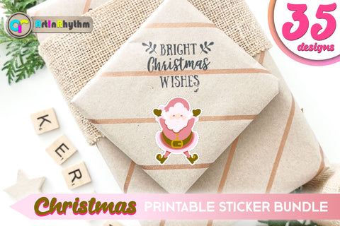 Rose Gold Christmas Sticker Bundle / Printable PNG Clipart SVG Artinrhythm shop 