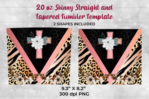 Rose Gold Cross Peace 20 oz Skinny Tumbler Wrap Sublimation Design Sublimation Sublimatiz Designs 