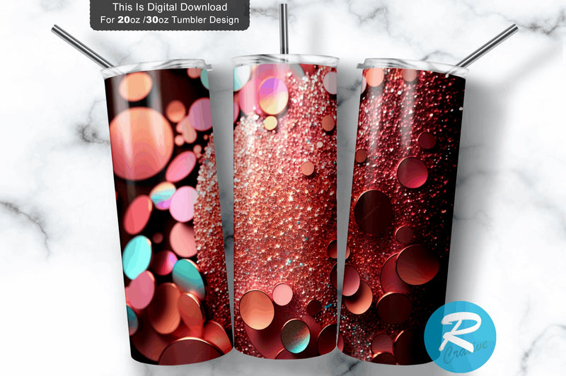 Rose Gold Glitter 20 oz / 30 oz Tumbler PNG Sublimation Regulrcrative 