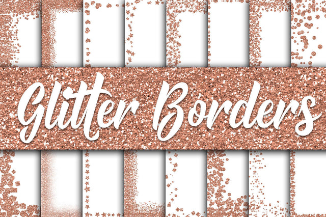 Rose Gold Glitter Borders Digital Paper Sublimation Old Market 