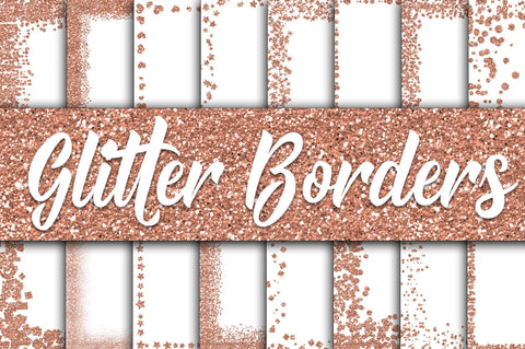 Rose Gold Glitter Borders Digital Paper Sublimation Old Market 