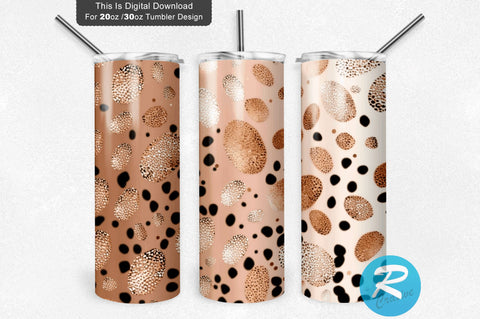 Rose Gold Glitter Cheetah skin 20 oz / 30 oz Tumbler PNG Sublimation Regulrcrative 