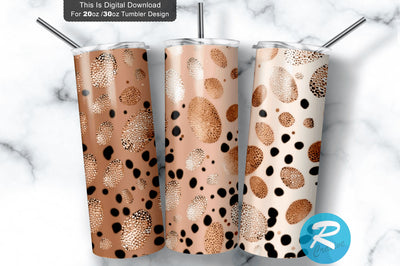 Rose Gold Glitter Cheetah skin 20 oz / 30 oz Tumbler PNG Sublimation Regulrcrative 