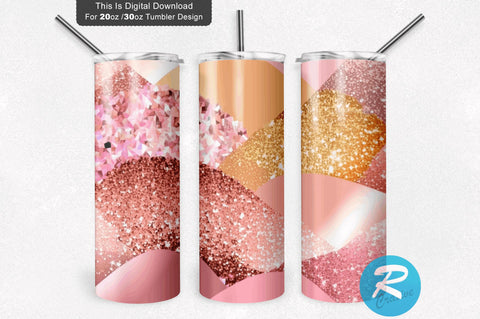 Rose Gold Glitter Holographic 20 oz / 30 oz Tumbler PNG Sublimation Regulrcrative 