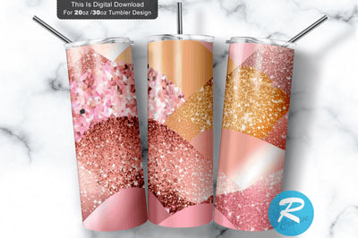Rose Gold Glitter Holographic 20 oz / 30 oz Tumbler PNG Sublimation Regulrcrative 