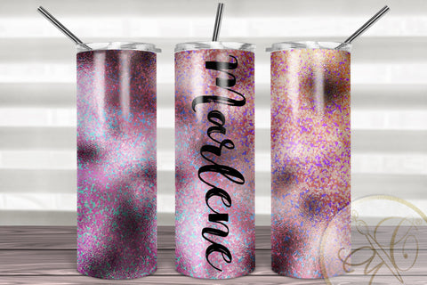Rose Gold Iridescent 20oz Skinny Tumbler Sublimation | Add your own Text Sublimation Marlene Campos 