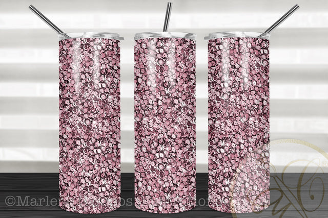 Rose Gold Sequins Skinny Tumbler Sublimation Sublimation Marlene Campos 
