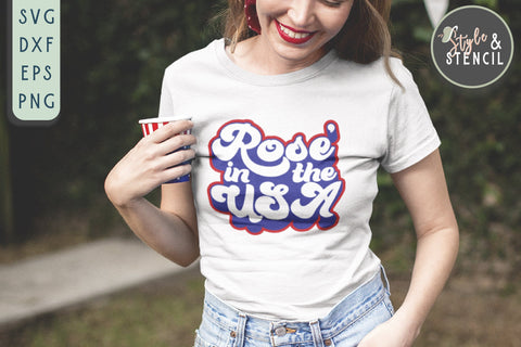 Rose in the USA SVG | 4th of July | Patriotic SVG Style and Stencil 