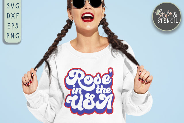 Rose in the USA SVG | 4th of July | Patriotic SVG Style and Stencil 