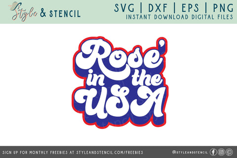 Rose in the USA SVG | 4th of July | Patriotic SVG Style and Stencil 