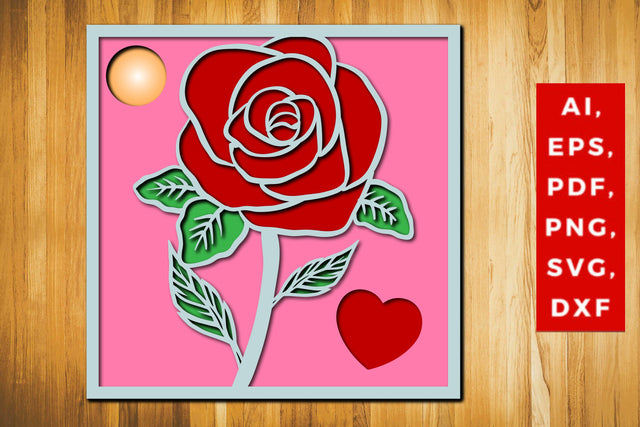 rose Layer valentine Design 3d SVG File SVG MD JOYNAL ABDIN 