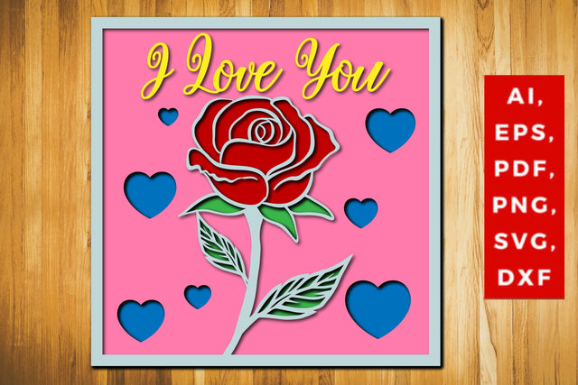 rose Layer valentine Design 3d SVG File SVG MD JOYNAL ABDIN 