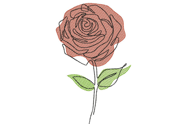 Rose Line Art Embroidery Designs Embroidery/Applique DESIGNS NextEmbroidery 