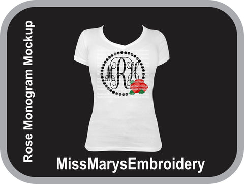 Rose Monogram Frames SVG MissMarysEmbroidery 