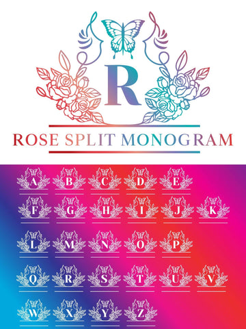 Rose Split Monogram Font Sintegra 