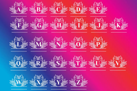 Rose Split Monogram Font Sintegra 