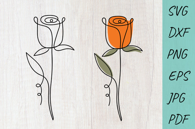 Rose SVG Cut File, Abstract line art flower, Flowers SVG SVG Irina Ostapenko 
