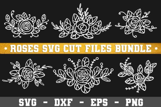 Rose SVG cut file, flower svg, roses svg bundle, svg designs, svg files, floral svg, flourish svg, leaf svg, leaves svg, bouquet svg,flowers SVG James 