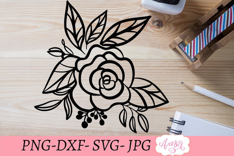 Rose SVG, floral arrangement SVG SVG Amorclipart 