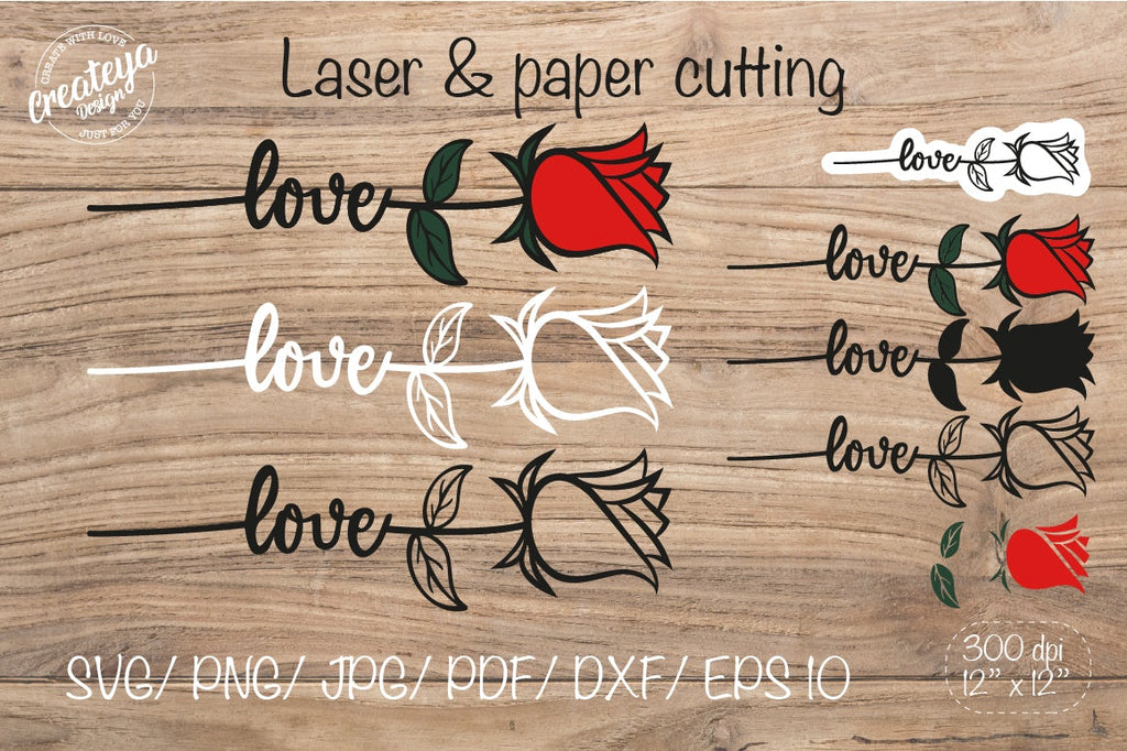 Rose SVG Flower SVG Rose outline Love SVG - So Fontsy