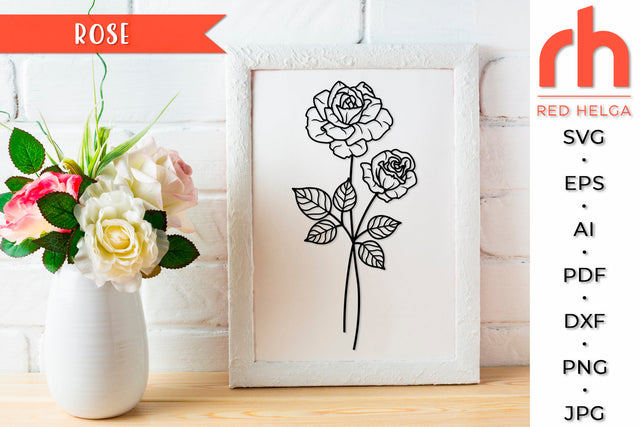 Rose SVG - Gemini Flower Cut File SVG RedHelgaArt 