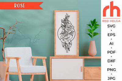 Rose SVG - Geometric Flower Cut File SVG RedHelgaArt 