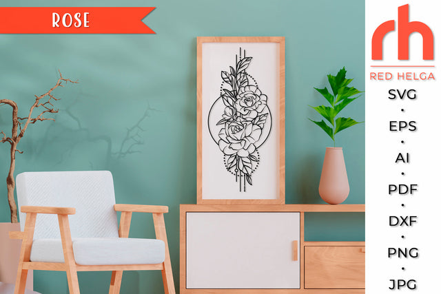Rose SVG - Geometric Flower Cut File SVG RedHelgaArt 