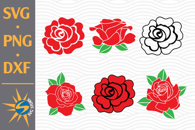 Rose SVG, PNG, DXF Digital Files Include SVG SVGStoreShop 