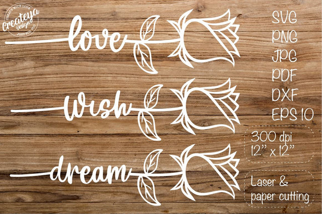 Rose SVG, Valentine’s, Valentine’s SVG, Love SVG, Wedding SVG Createya Design 