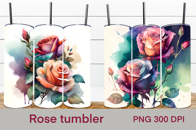 Rose tumbler wrap | Rose flower tumbler sublimation Sublimation Svetana Studio 