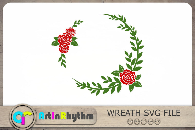 Rose Wreath Svg, Rose Svg, Wreath Svg, Floral Svg, Flower Svg - So Fontsy