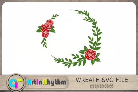 Rose Wreath Svg, Rose Svg, Wreath Svg, Floral Svg, Flower Svg SVG Artinrhythm shop 