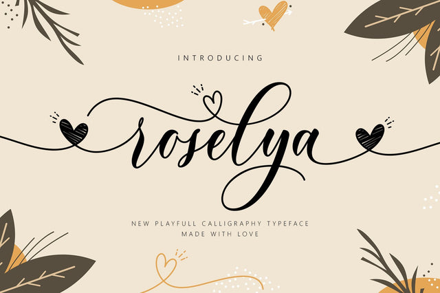 Roselya Script Font Jamaluddin 