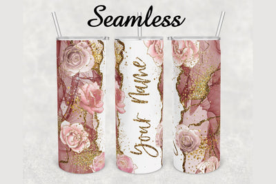 Roses Alcohol Ink Glitter Marble Tumbler sublimation design 20 oz skinny tumbler wrap Sublimation BambinaCreations 