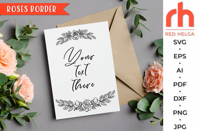 Roses Border SVG - Floral Divider Cut File SVG RedHelgaArt 