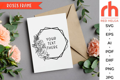 Roses Frame SVG - Flower Hexagon Cut File SVG RedHelgaArt 