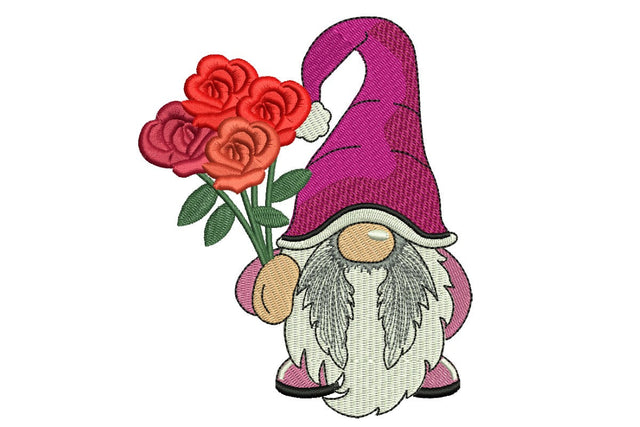 Roses Gnome Embroidery Designs Embroidery/Applique DESIGNS NextEmbroidery 