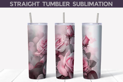 Roses Sublimation Tumbler Wrap Sublimation WatercolorColorDream 