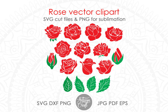 Roses SVG, red rose PNG SVG Artisan Craft SVG 