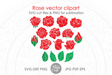 Roses SVG, red rose PNG SVG Artisan Craft SVG 