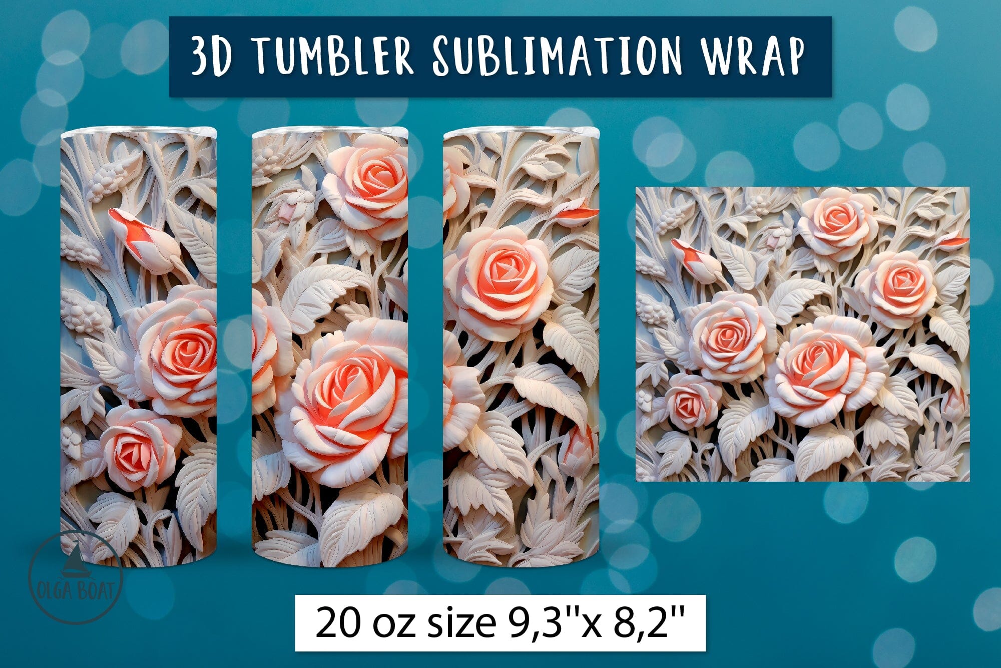 3D Tumbler Wraps and 3D Sublimation Templates - So Fontsy