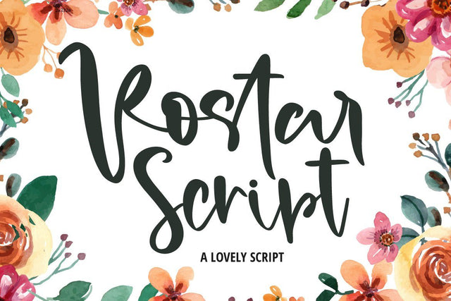 Rostar Script Font Fallen Graphic Studio 
