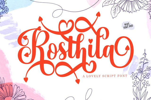 Rosthila Font Duo Font AngelStudio 