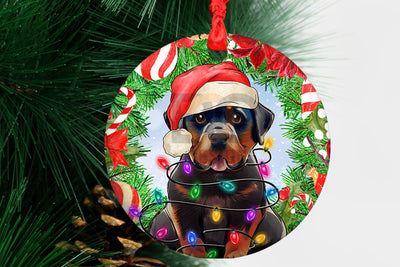 Rottweiler Christmas Ornament Png, Western Christmas Ornament Png, Round Christmas Ornament, Christmas Ornament Sublimation Design Download Sublimation BOO-design 