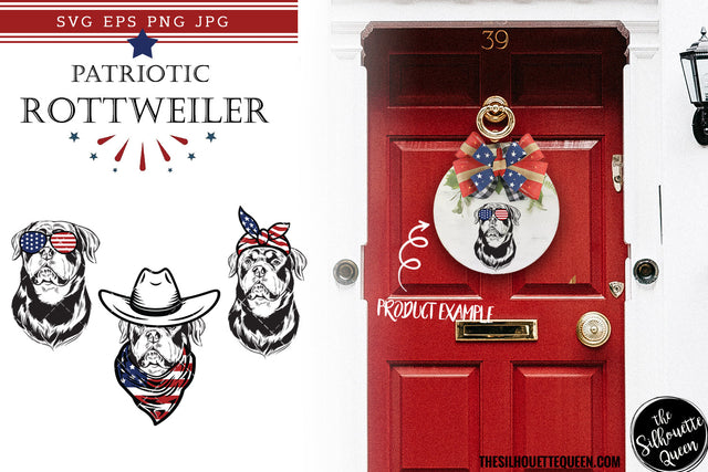 Rottweiler Dog Patriotic Cut files and Sublimation SVG Loveleen Kaur 