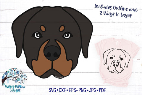 Rottweiler Dog SVG SVG Wispy Willow Designs 