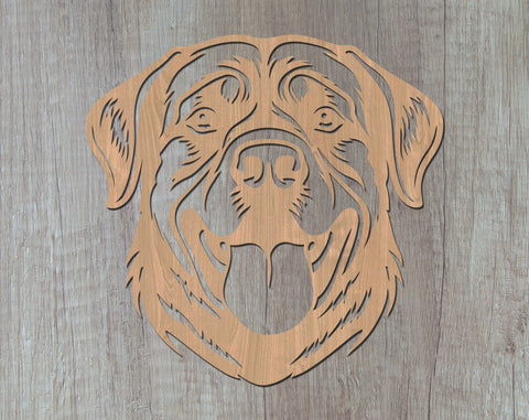 Rottweiler Laser SVG Cut File, Rottweiler Glowforge File, Rottweiler DXF, Rottweiler Wall Art SVG SVG HappyDesignStudio 