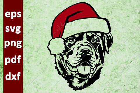 Rottweiler Santa Hat Cut File Clipart PNG SVG EPS DXF PDF SVG nikola 