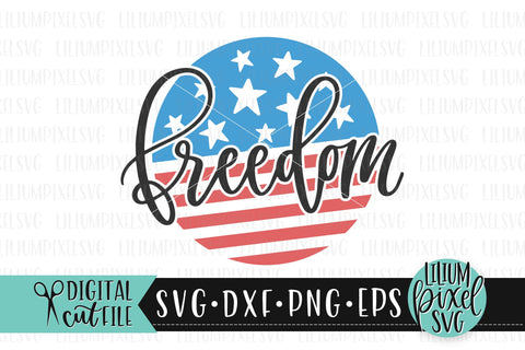 Round America Freedom Flag Frame - Fourth of July SVG SVG Lilium Pixel SVG 